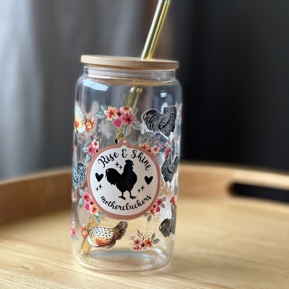 Iced Coffee Cup with Glass Straw - Picture 1 of 4